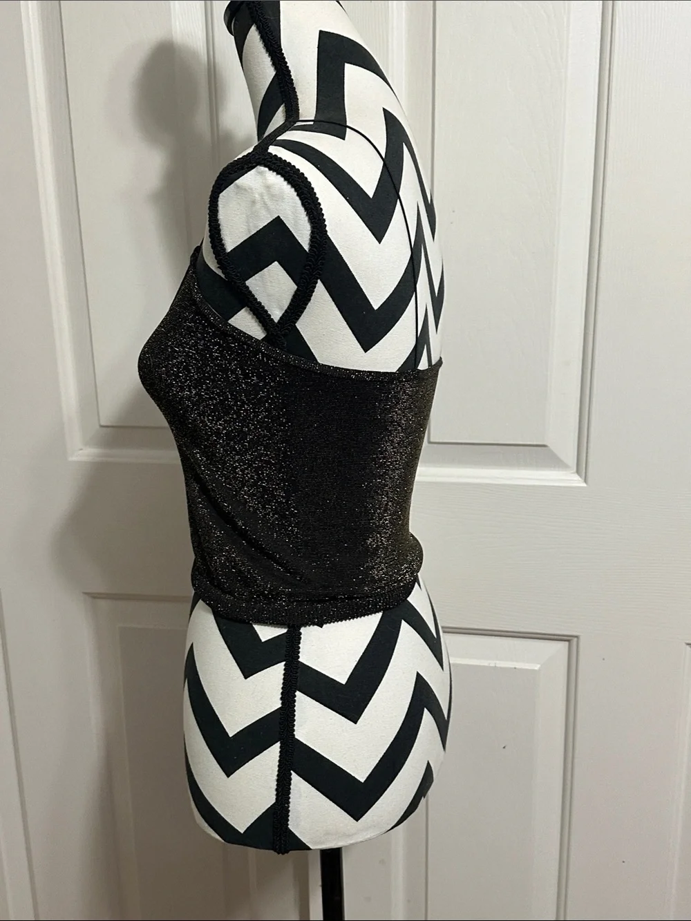 Intimately Free People Black Metallic Cropped Tank
